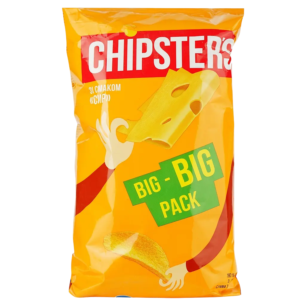 Набір чипсів Chipster's: зі смаком сиру + зі смаком сметани та цибулі 300 г (2 шт. х 150 г) - фото 2