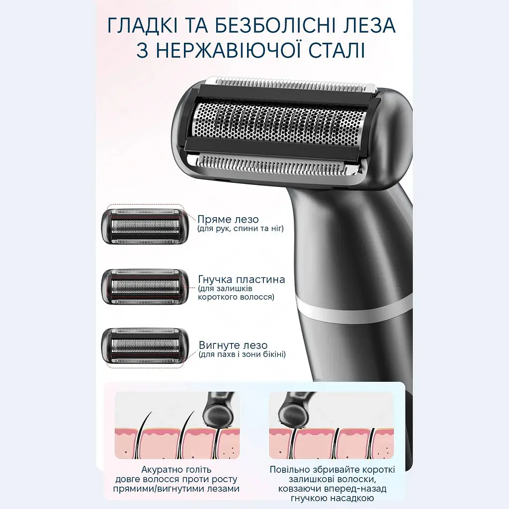 Епілятор бездротовий жіночий Enchen A1 Grey - фото 3