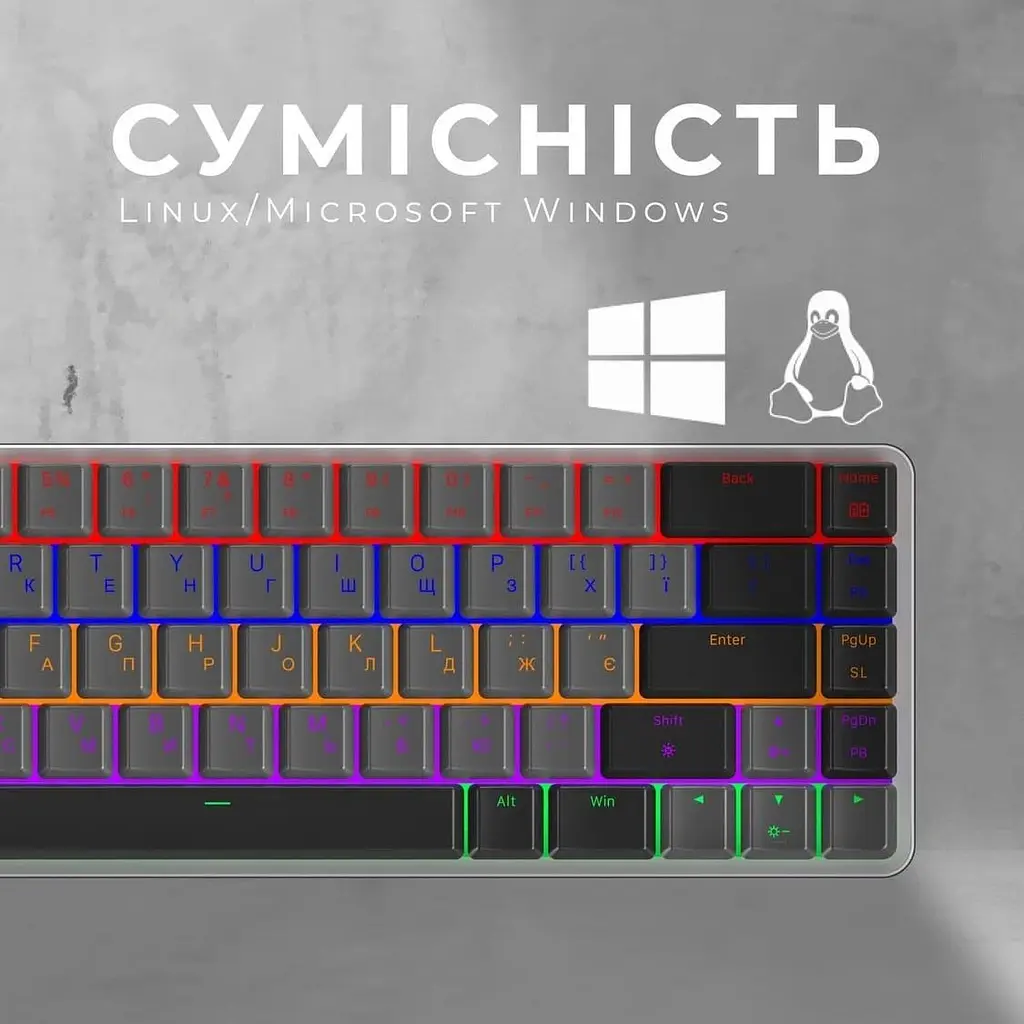 Клавіатура GamePro MK122R Red Switch Low Profile Wireless Dark Gray (MK122R) - фото 12