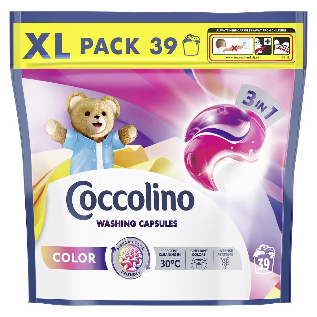 Капсули Coccolino 3 в 1 Для прання кольорових речей 39 шт.