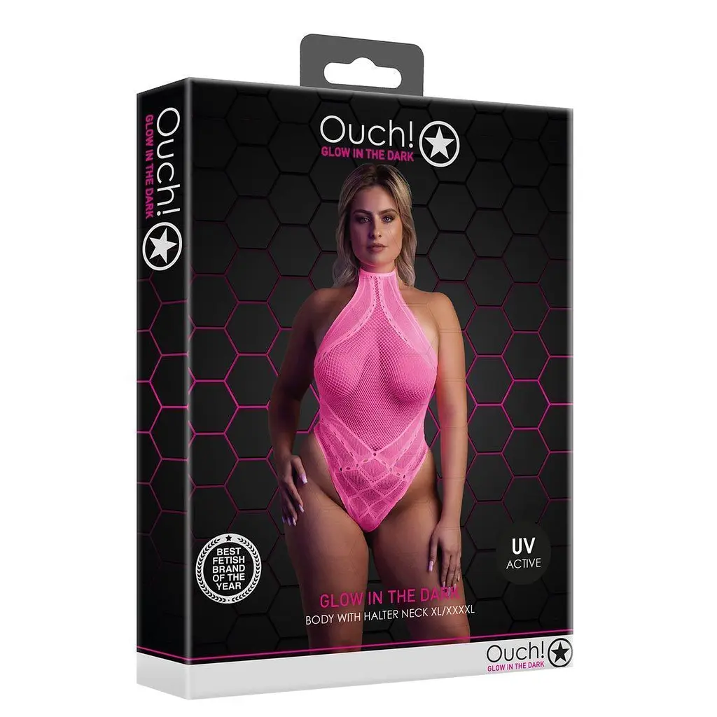 Боді Ouch! With Halter Neck, XL/XXXXL (рожевий) - фото 7