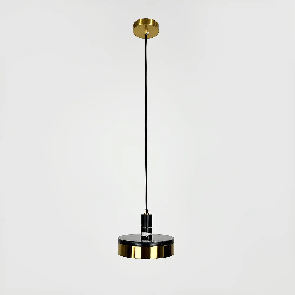 Чорний мармуровий підвіс із латунним корпусом Ø 20 см | Арт. SC 8/1 BK | Line F - фото 8