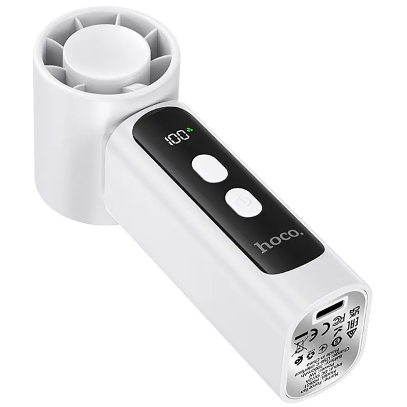 Портативний вентилятор HX601 handheld folding fan 3000 mAh White Hoco teh0029480 - фото 4