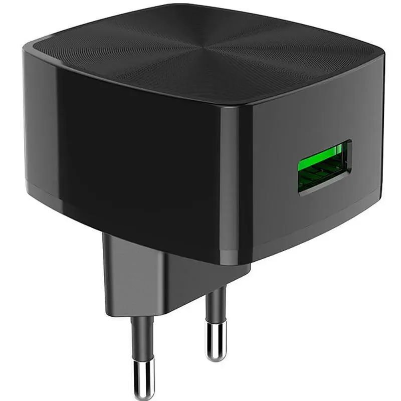 Мережевий зарядний пристрій Hoco 1USB C70A QC 3.0 3A Black - фото 2