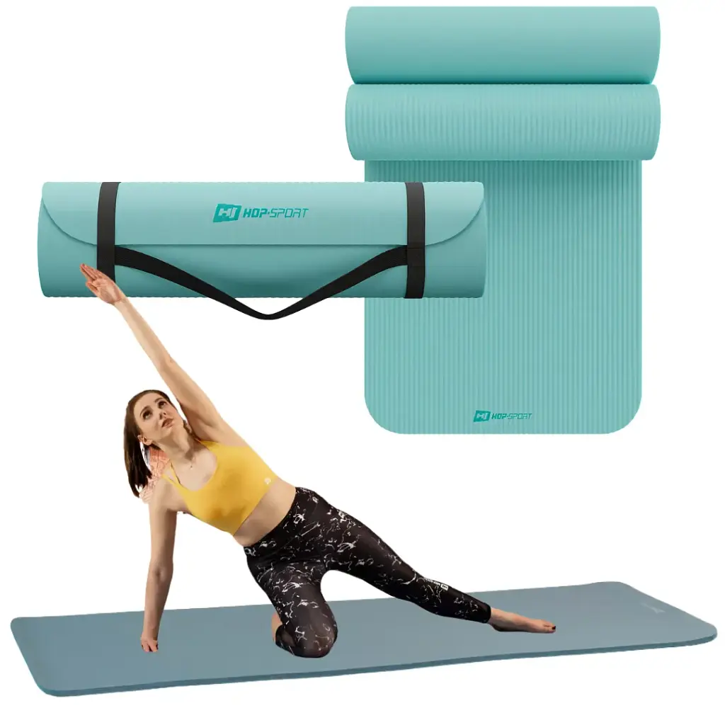 Коврик для йоги Hop-Sport HS-NB010GM NBR 1 см бирюзовый - фото 7