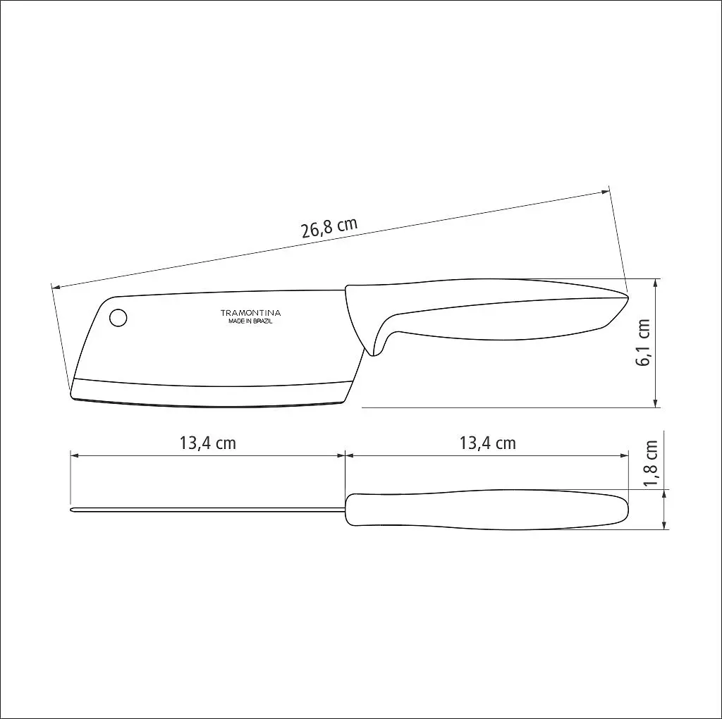 Нож топорик Plenus light grey, 127 мм TRAMONTINA kuh0016876 - фото 4