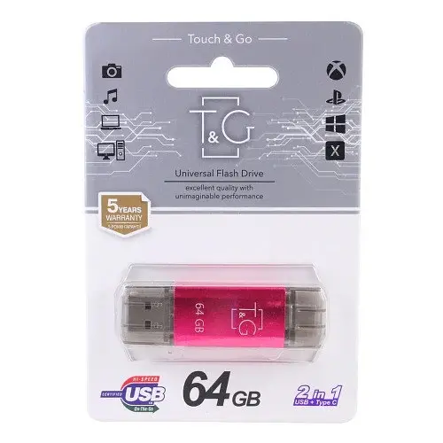 Накопичувач флеш T&G 009 Star 64 GB Type-C для Apple 15 серії фуксія - фото 3