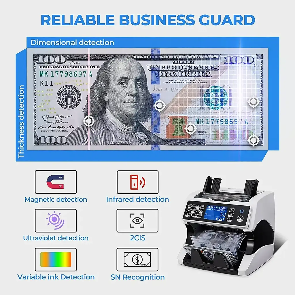 Рахункова машинка Bill Counter AL-920 із детектором фальшивих грошей та верхнім завантаженням - фото 5