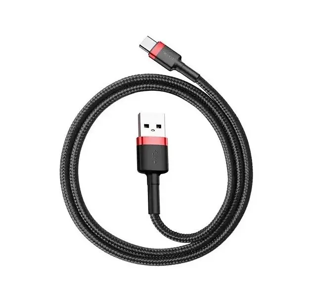 Кабель Baseus cafule Cable USB для Type-C 1m Red Black(CATKLF-B91) - фото 3