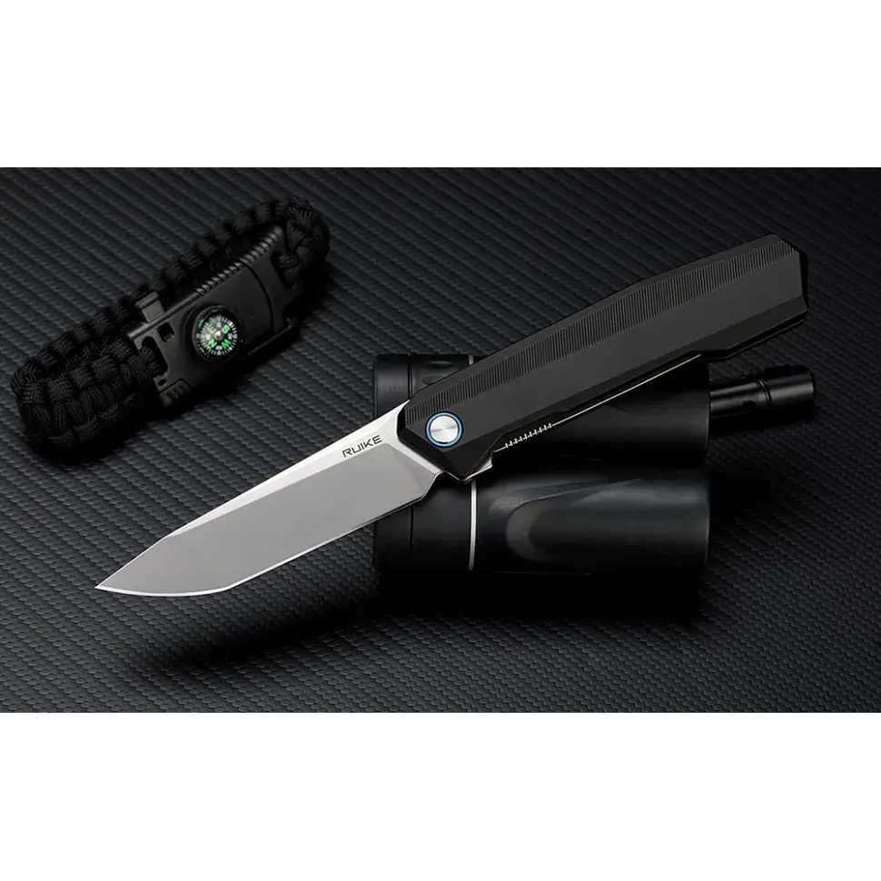 Ніж складаний туристичний Ruike P166-AB, (9.2 см) 14C28N / Aluminum чорний - фото 8