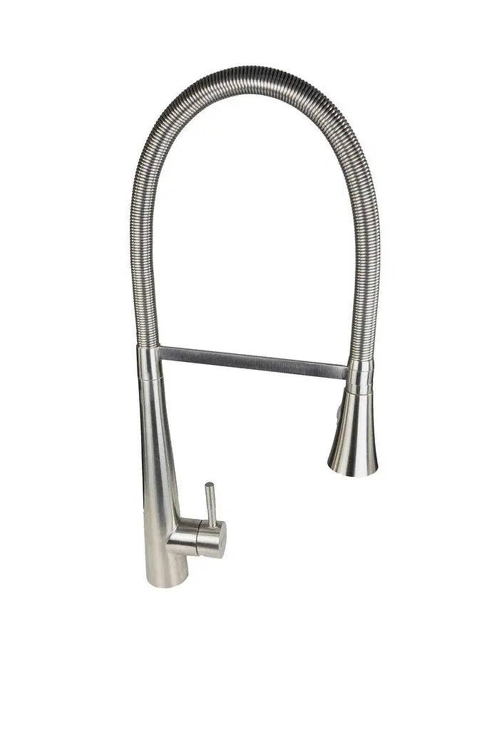 Змішувач кухонний Germece 8633 одноважільний з висувним виливом сріблястий (SP000020216) - фото 3