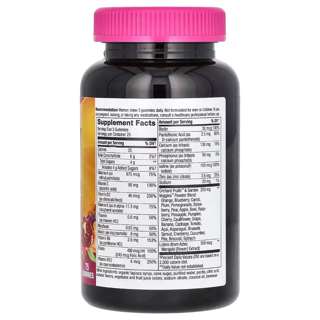 Мультивітаміни для жінок 50+ Nature's Way Alive! Women's 50+ Premium Gummy Multivitamin смак вишні та винограду 75 жувальних цукерок - фото 2