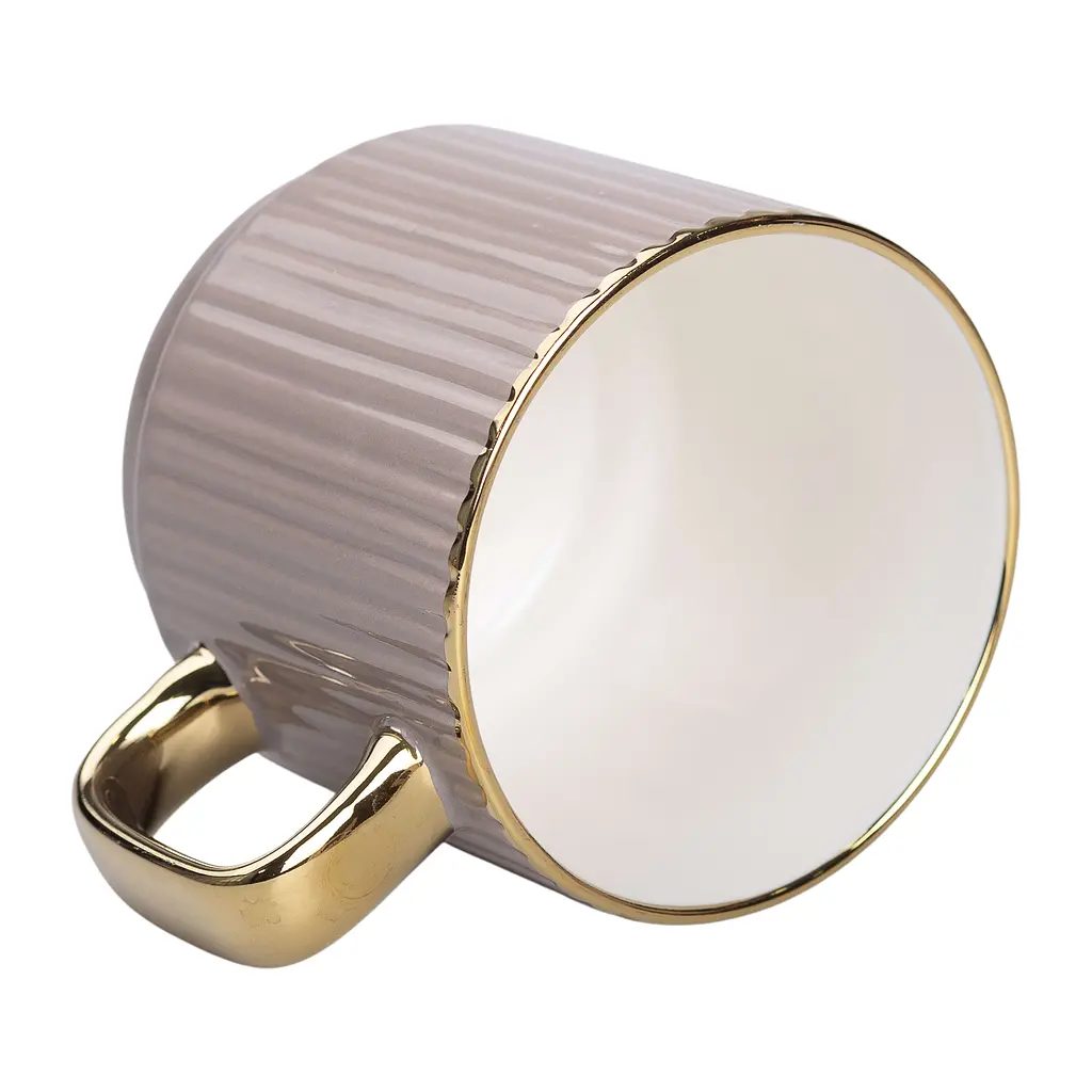 Чашка керамическая Liling Rongxiang Ceramic 300 мл рельефная кремовая RX-N231129CR - фото 3