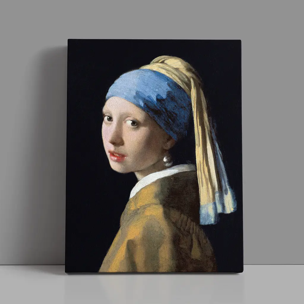 Інтер'єрна картина Дівчина з перловою сережкою, Ян Вермер, Johannes Vermeer, інтер'єрний декор, 85×60 см (id6649) - фото 2