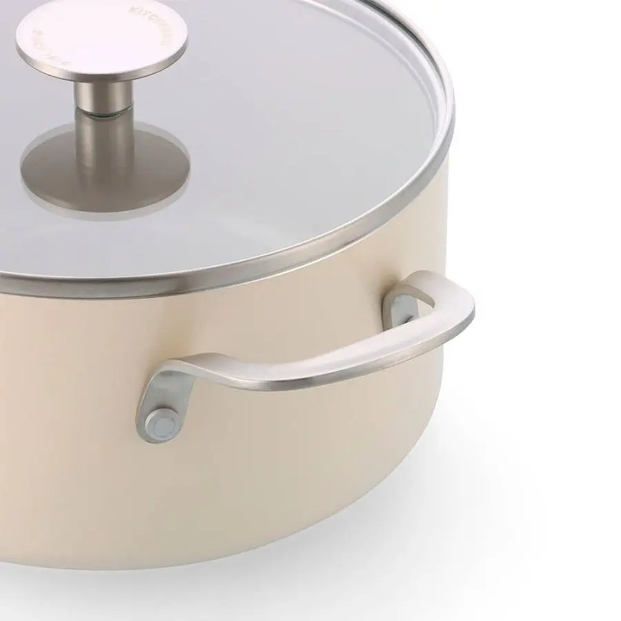 Каструля з кришкою KitchenAid АС, 20 см, 3,11 л, з керам покриттям, кремовий (CC010376-001) - фото 3