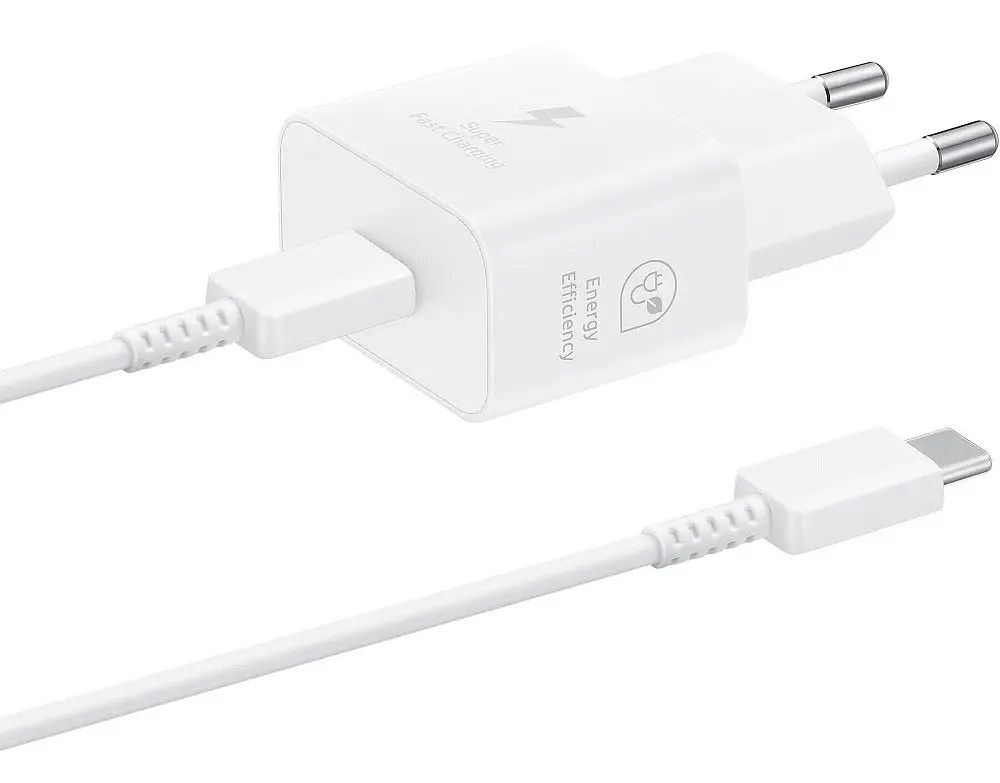 Сітчастий зарядний пристрій Samsung 25W Travel Adapter + Type-C cable Білий (EP-T2510XWEGEU) (6921949)