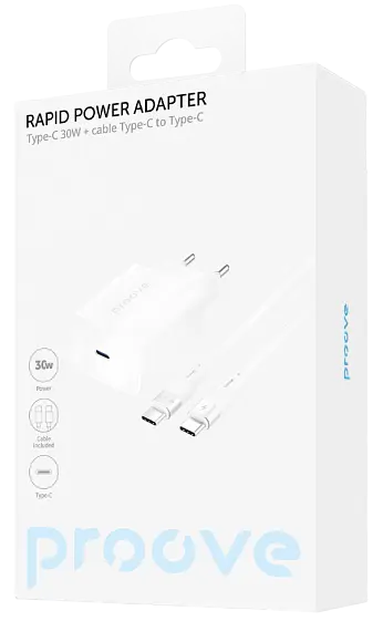 МЗП Proove Rapid 30W Type-C to Type-C cable White (WCRP30012202) - фото 2
