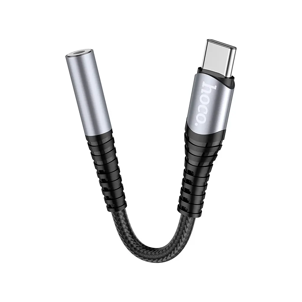 Перехідник USB-C M to 3.5mm F LS33 metal gray HOCO (6931474761163) - фото 4