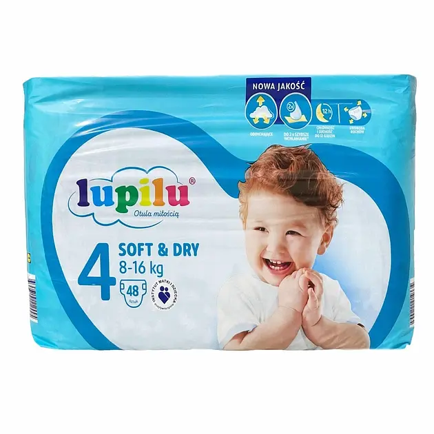 Підгузки Lupilu soft & dry 4 Maxi (8-16 кг), 48 шт
