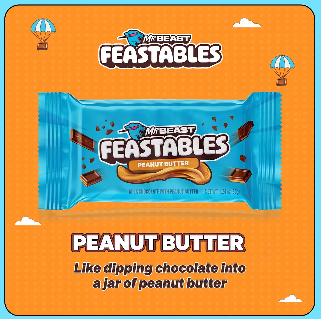 Шоколадний батончик Feastables MrBeast Peanut Butter Milk Chocolate Bar з арахісовою пастою 35 г - фото 4