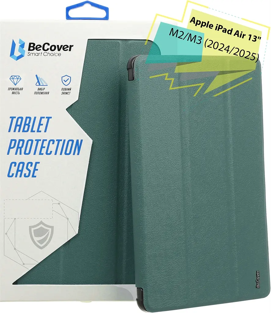 Чохол BeCover Tri Fold Soft TPU Silicone для Apple iPad Air 13" M2 2024 Dark Green (711470) - фото 2