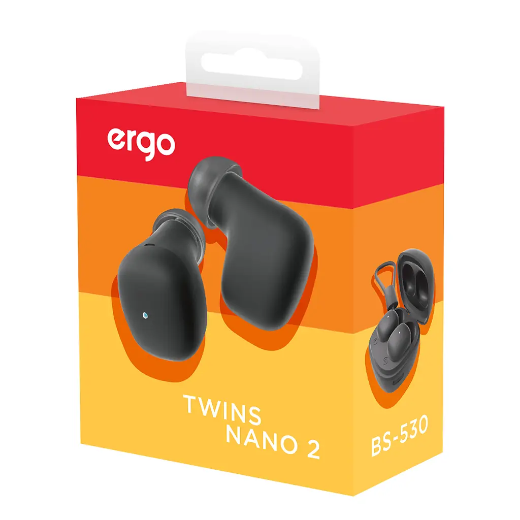 Бездротові навушники Ergo BS-530 Twins Nano 2, BT5.3, 25mAh, 190mAh, 3h, Black UA UCRF - фото 7