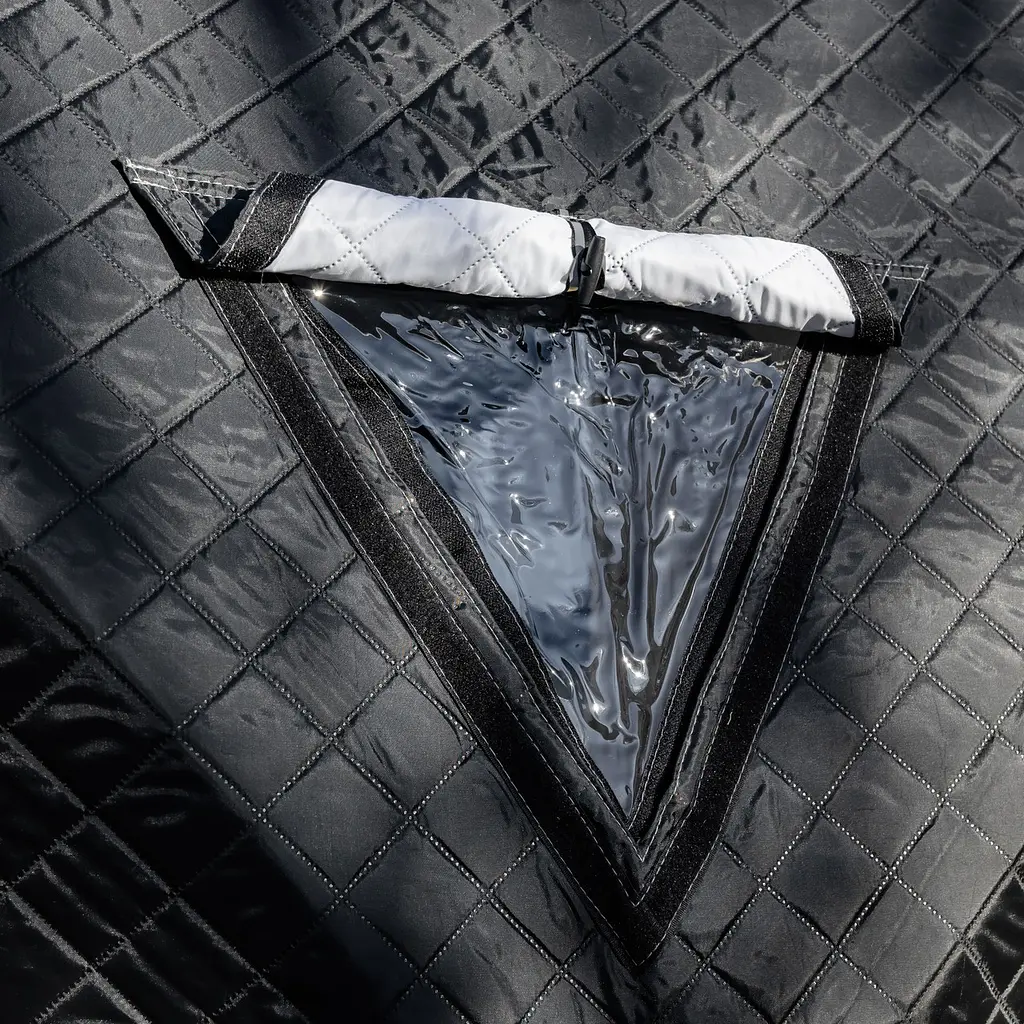 Палатка зимняя утепленная "Куб" (3-местная 210х210х210), Зимняя палатка для рыбака туризма кемпинга и путешествий черный Lugi LU-BD18B - фото 10