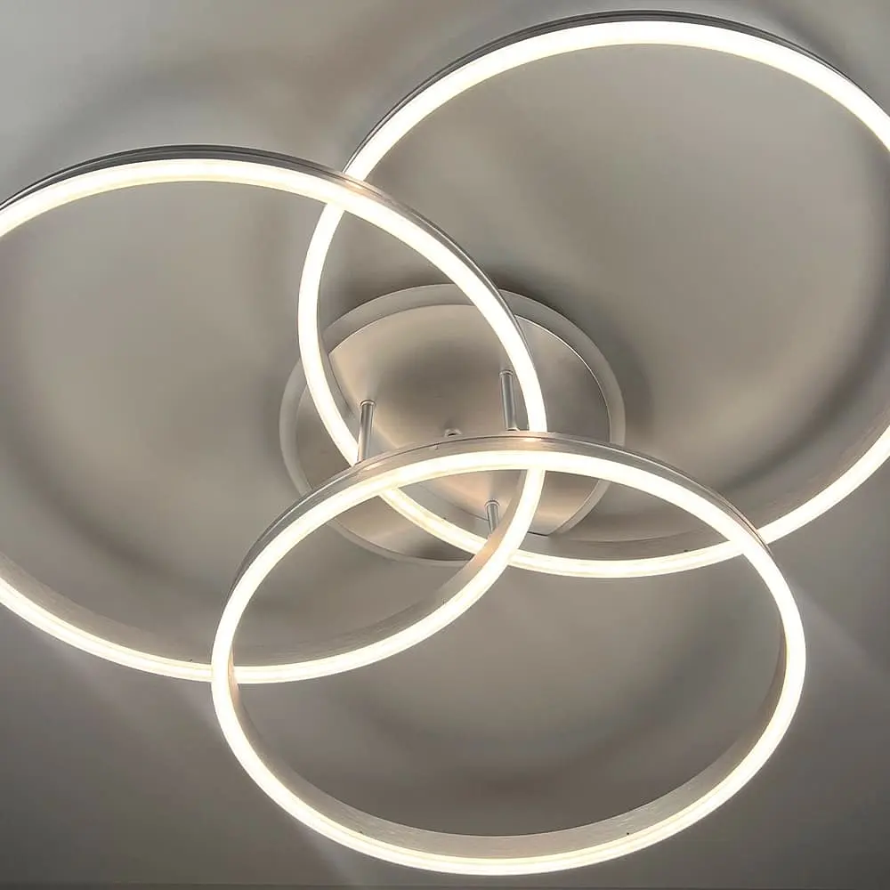 LED світильник білий на 3 кільця з RGB у сірому корпусі Ø 80 см | Line F | Арт. 55065/3 RGB Silver+CH - фото 2