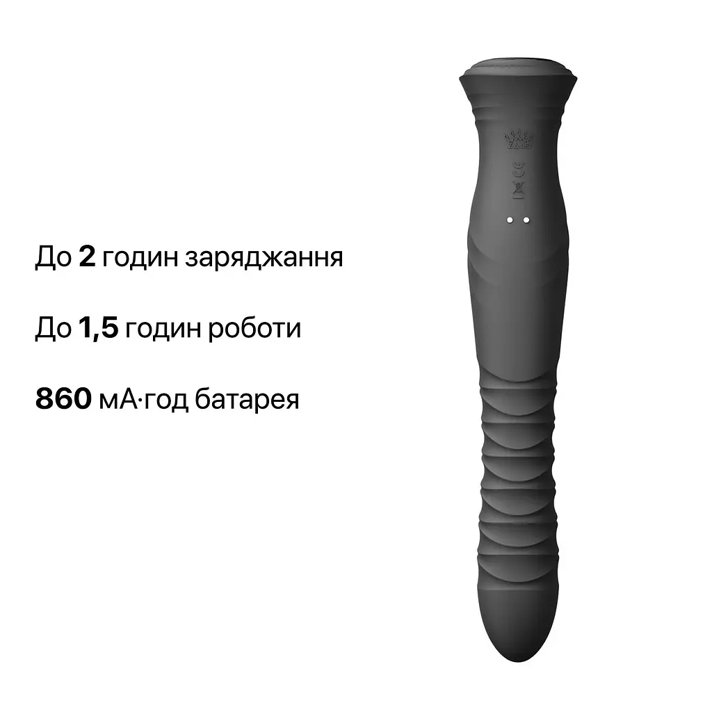 Смарт пульсатор-кролик з вібрацією Zalo Mose 2 Obsidian Black, підігрів до 42 °C, кристал Swarovski - фото 10