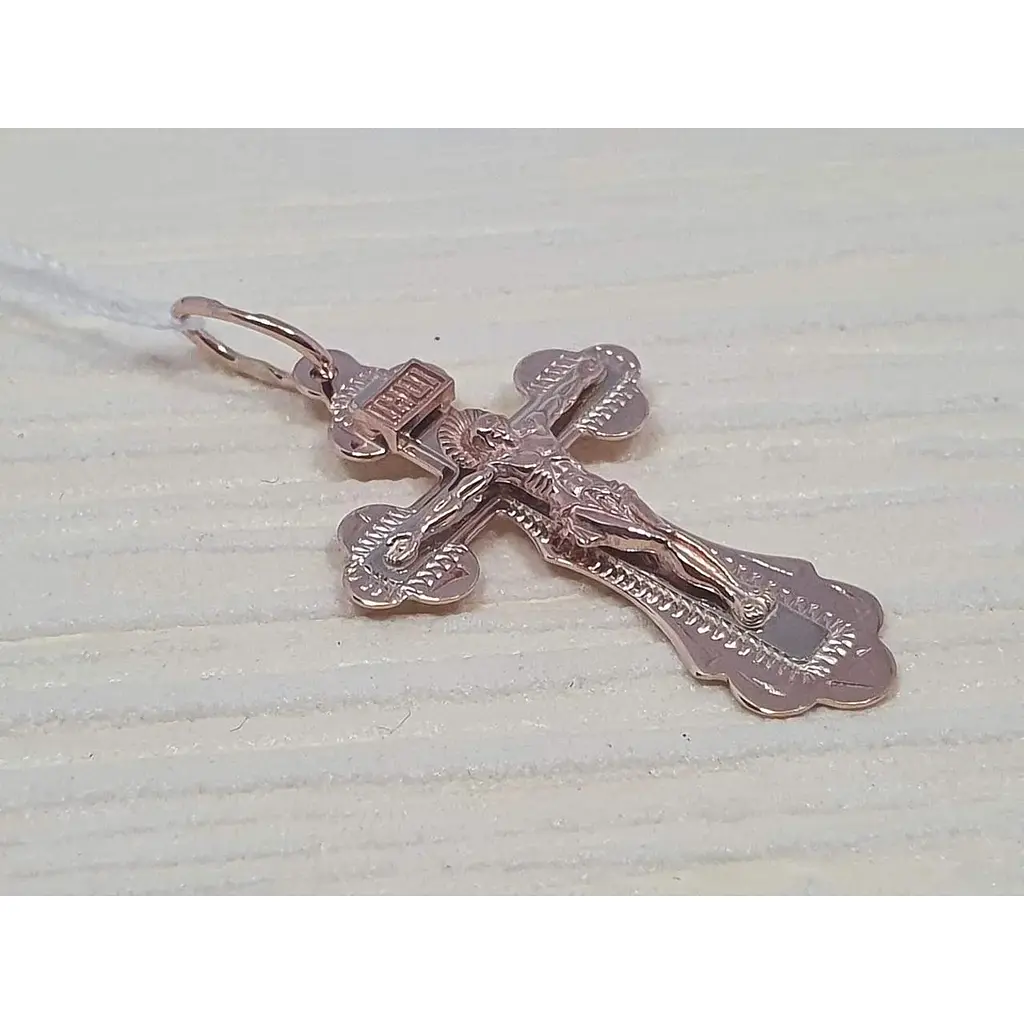 Золотий хрестик Харківська ювелірна фабрика. Розп'яття Христа. 107-А.ИН - фото 2