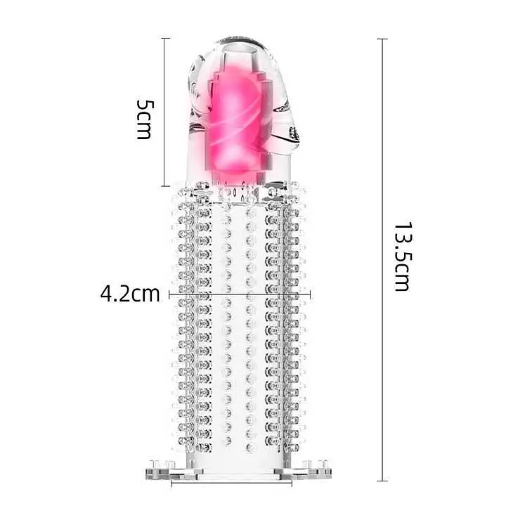 Насадка на пеніс з вібрацією IKOKY 13,5*4,2 см Прозора - фото 2