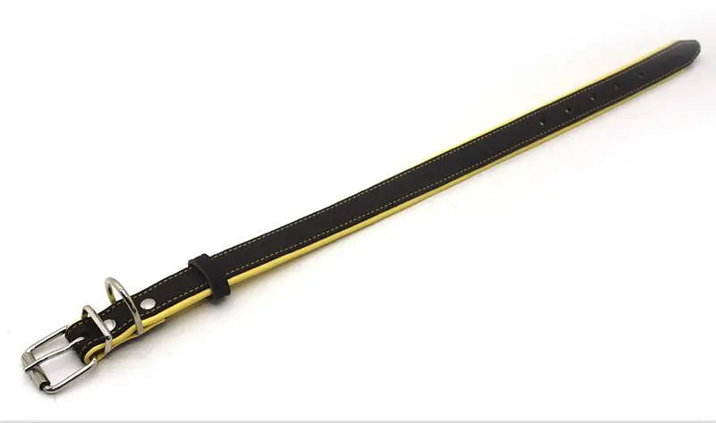 Нашийник для собак Zoo-hunt шкіряний подвійний ОД Soft коричневий+жовтий 2,0/33-41 см - фото 4