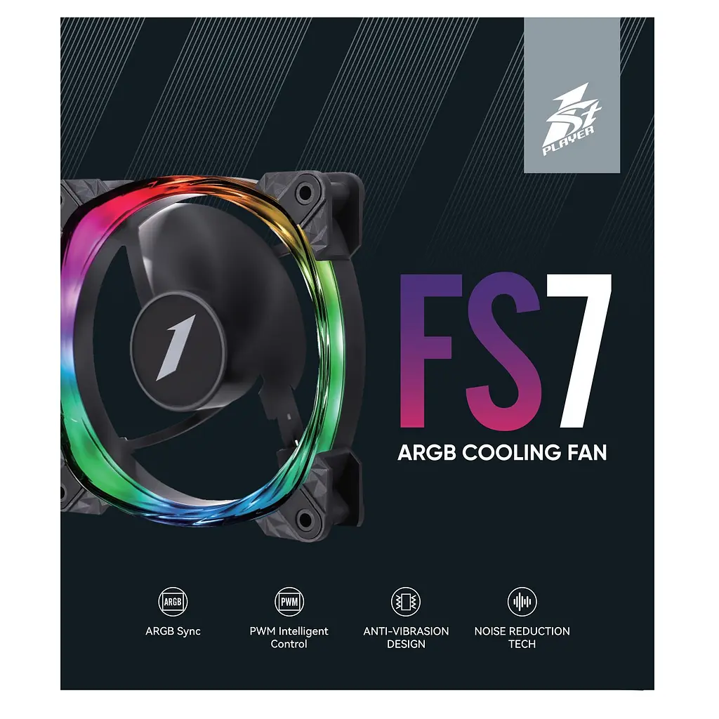 Вентилятор 1stPlayer FS7 Black (FS7-BK-1IN1) - фото 5