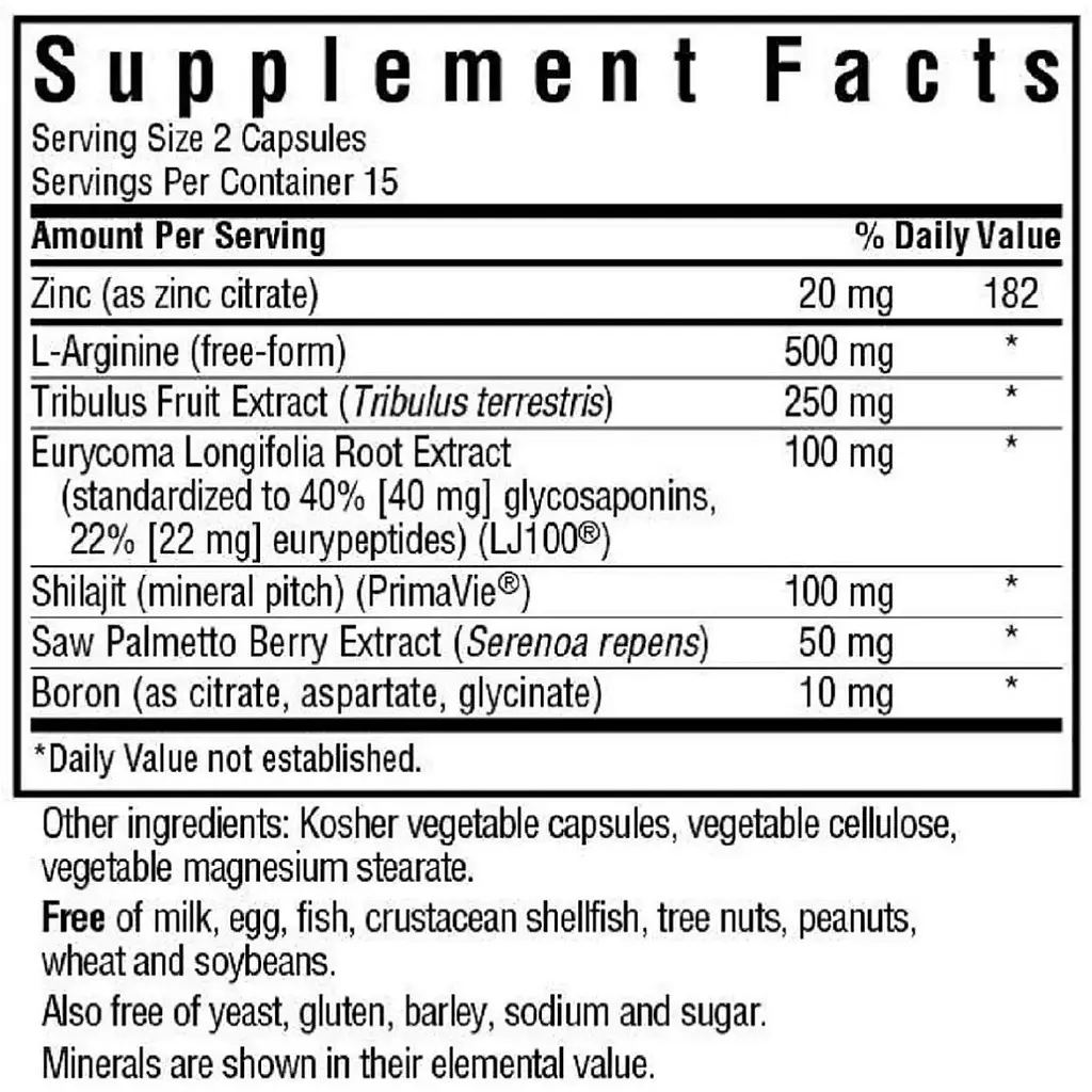 Комплекс для чоловіків Bluebonnet Nutrition Intimate Essentials For Him Testosterone Libido Boost 30 капсул - фото 2
