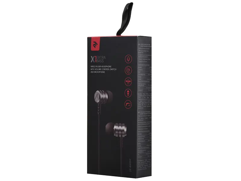 Навушники з мікрофоном 2E X1 Extra Bass Mic Grey (2e-IEX1GY) - фото 4