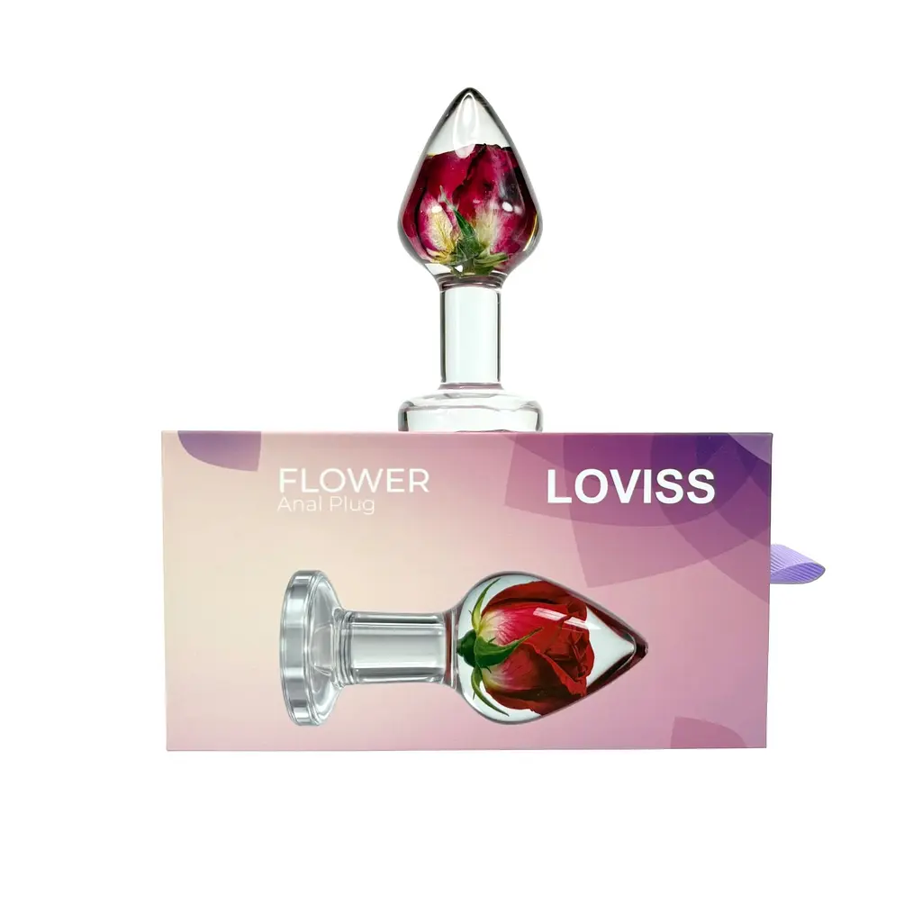 Анальна пробка Loviss Rose зі справжньою трояндою всередині - фото 3