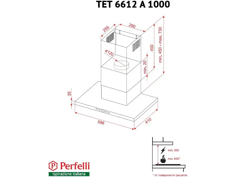 Вытяжка Perfelli TET 6612 A 1000 I LED - фото 9