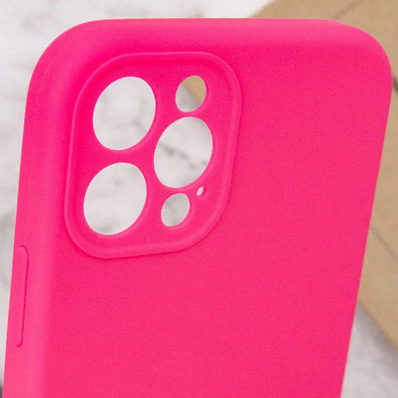 Чохол Silicone Case Full Camera Protective AA NO LOGO для Apple iPhone 12 Pro Max 6.7 Рожевий/Barbie pink - фото 5