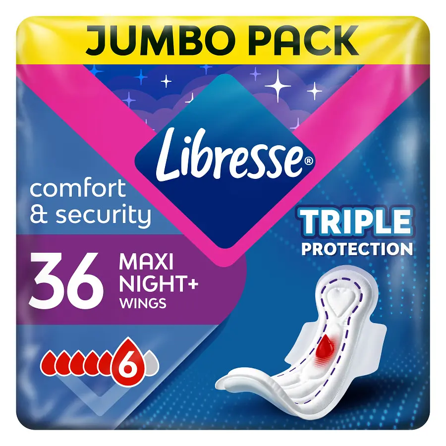 Прокладки гігієнічні Libresse Maxi Goodnight 36 шт.
