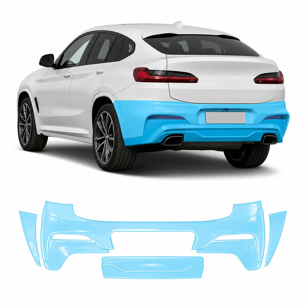 Антигравійна захисна бронеплівка за лекалами для BMW X4 G02 2018-2021 - задній бампер