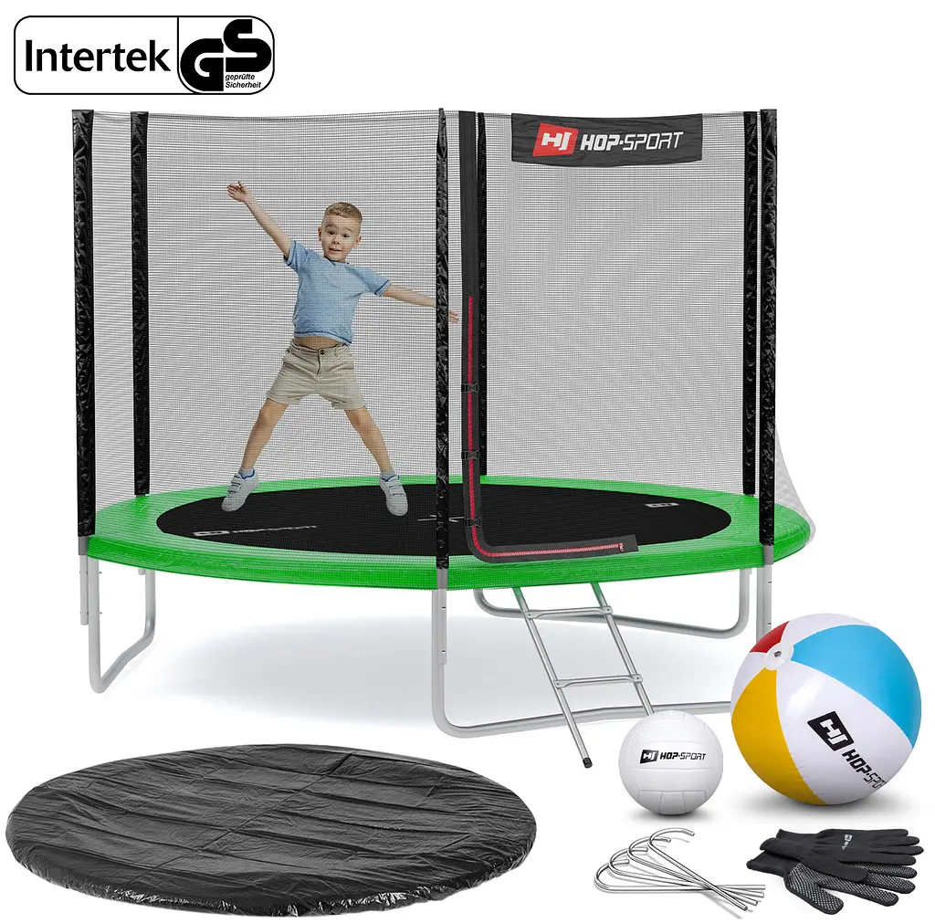 Батут Hop-Sport 10ft (305см) зелений з зовнішньою сіткою - фото 2