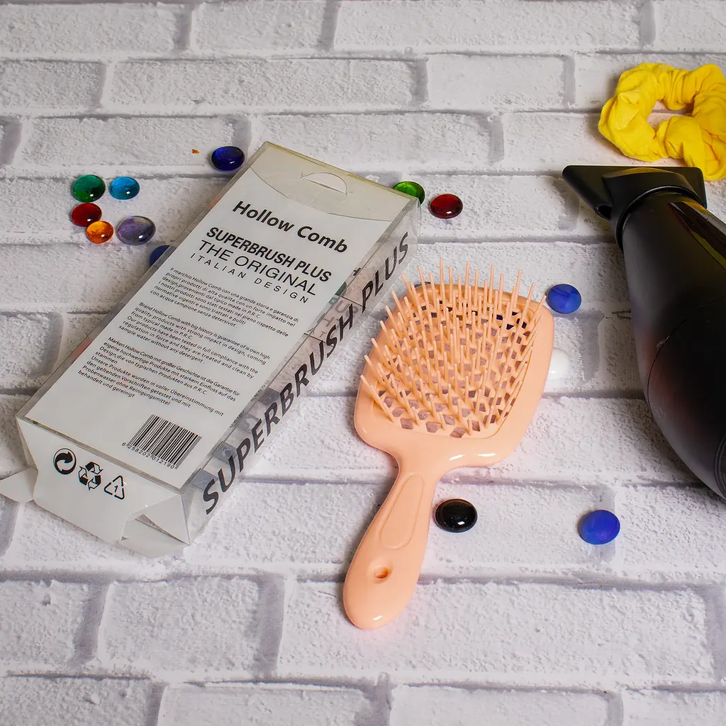 Гребінець щітка для волосся Superbrush Plus Hollow Comb Бежевий 85781 - фото 2