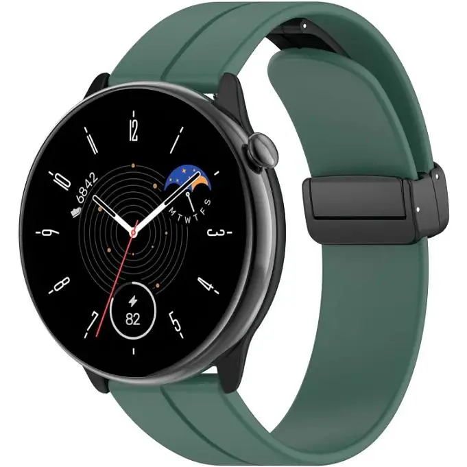 Ремінець DK CDK для Garmin Approach S12 20mm Silicone Sport Magnetic (016443) (dark green) - фото 2