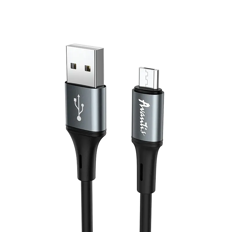 Кабель Avantis AC-80m Cool Silicone USB – Micro- чорний - фото 3