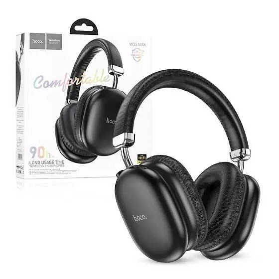 Беспроводные наушники Hoco W35 Max, ANC, BT5.3, AUX, TF, 800mAh, 90h, black - фото 3