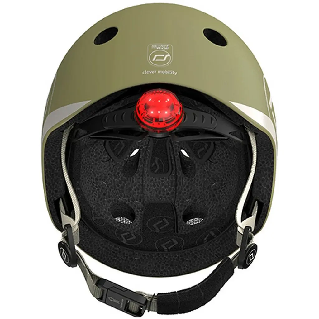 Шлем защитный детский Scoot and Ride с фонариком 45-51 см оливковый (SR-181206-OLIVE) - фото 7