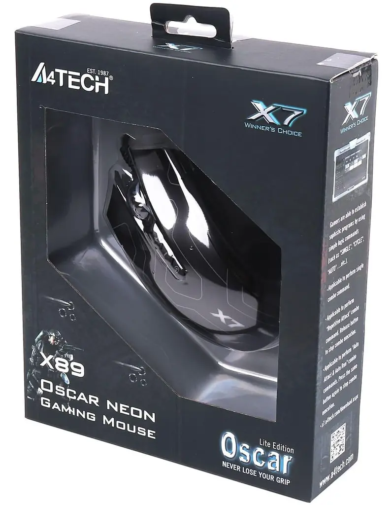 Миша A4Tech X89 USB Black (X89 (Black)) - фото 5