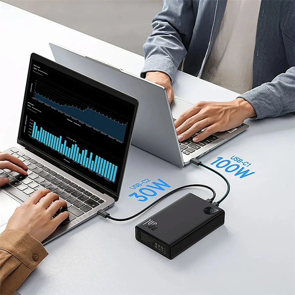 Батарея універсальна Baseus Adaman Metal Digital Display 24000mAh 140W, Black (P10021508113-00) (P10021507112-02 / P10021508113-00) - фото 6