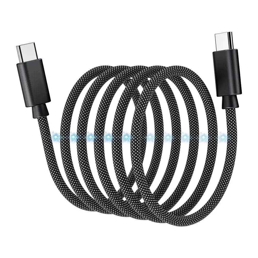 Кабель Choetech XCC-1052 Black USB-C to USB-C Magnetic PD3.1 240W 1.2m (43-00129) - фото 4