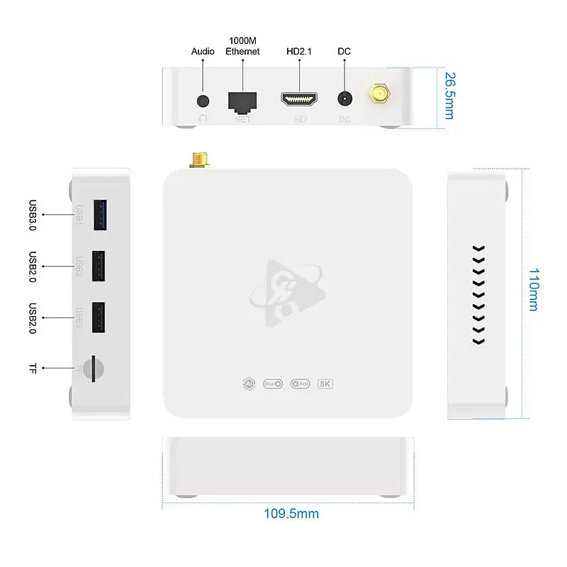 Смарт ТВ приставка H96 Max M12 4/64 Гб Smart TV Box Android TV - фото 6